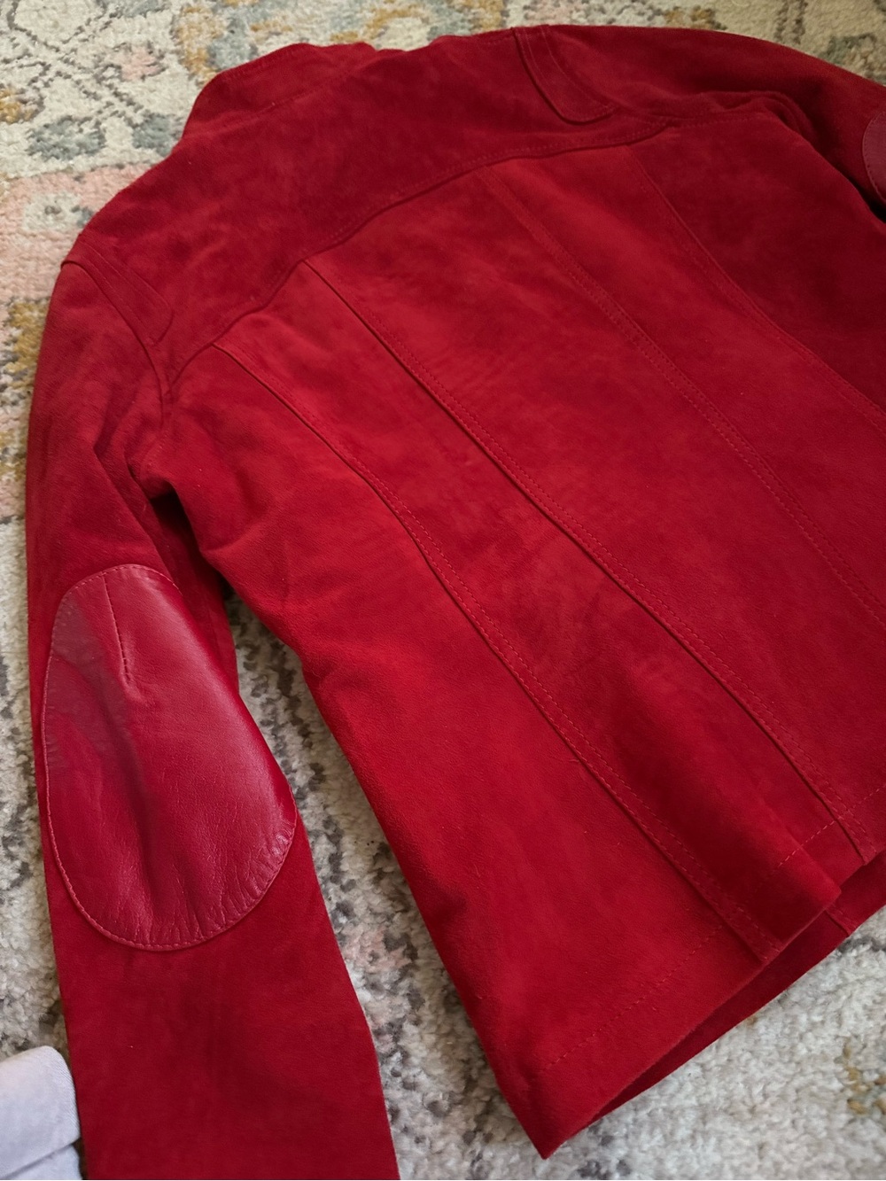 Red Suede Zip-Front Jacket - Picture 7 of 7